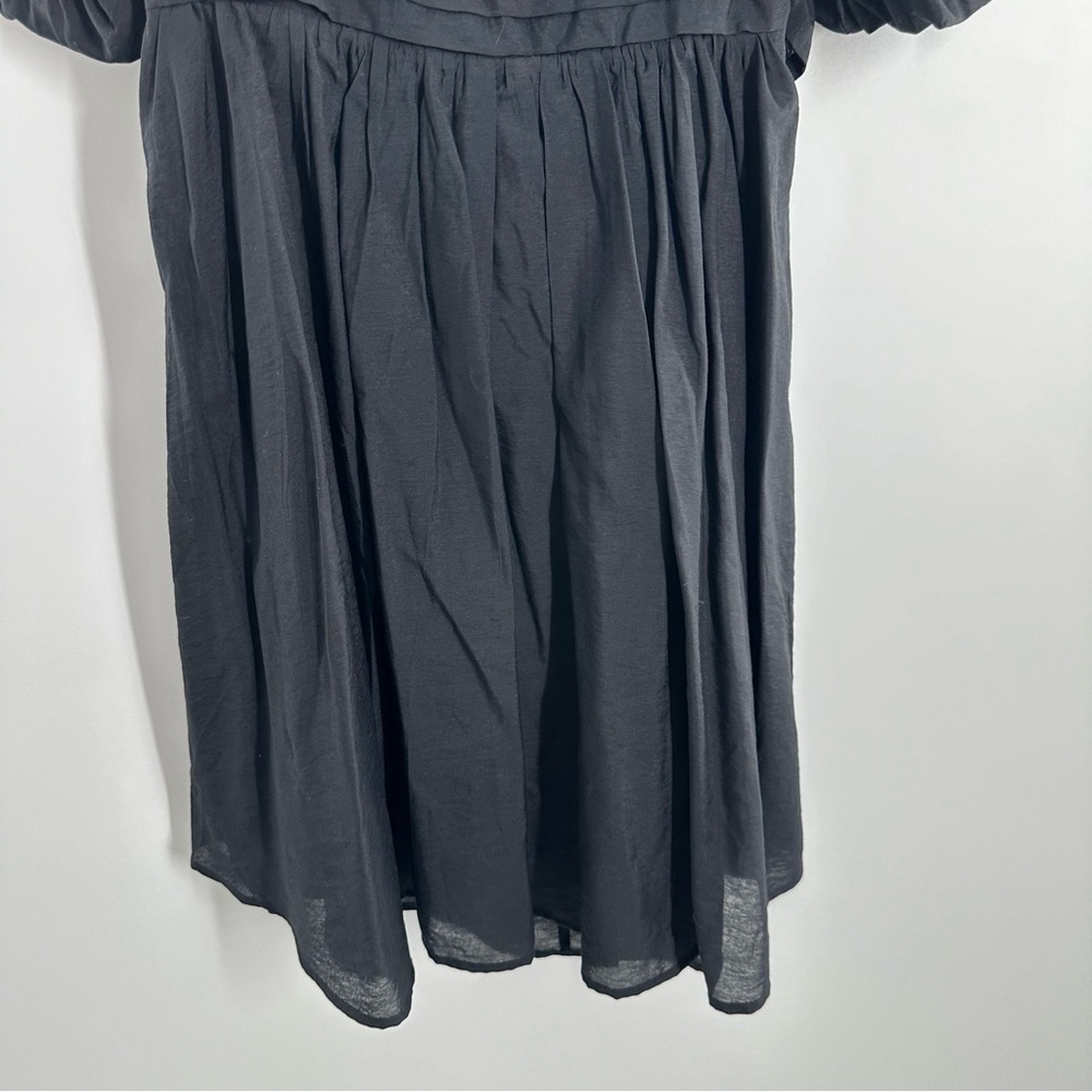 NWT Moon River Ruffle Square Neck Puff Sleeve Tie Back Cut-Out Mini Dress - Picture 4 of 11